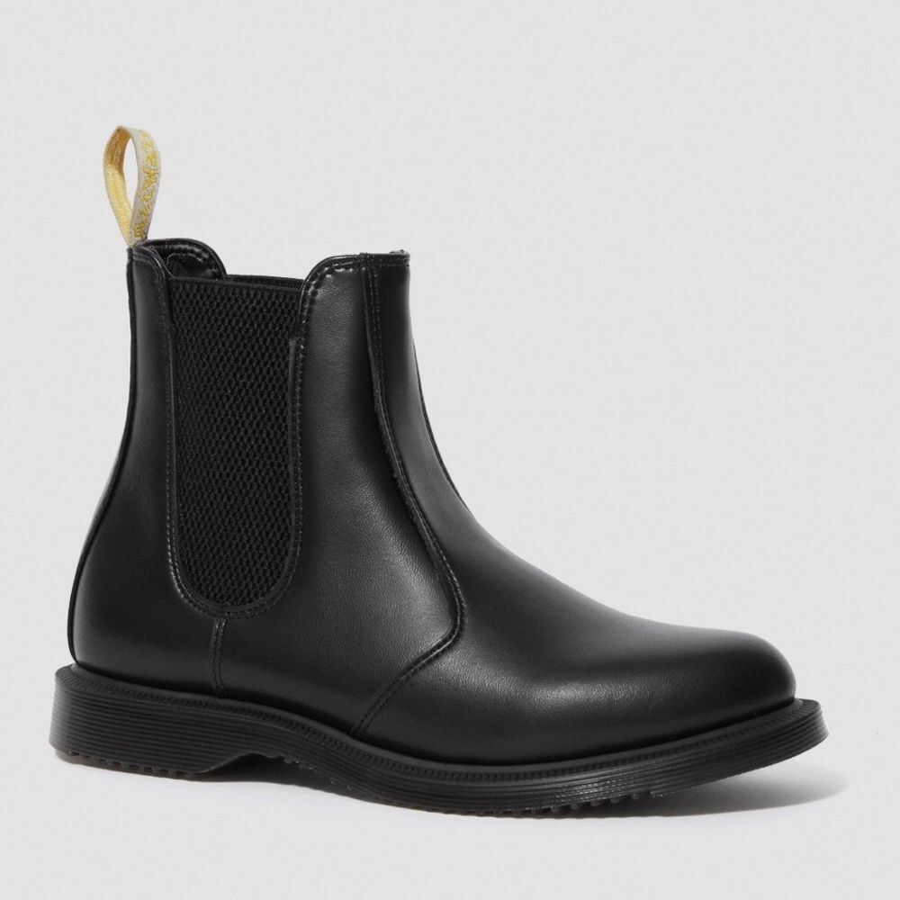 DR. MARTENS Black Vegan Flora Chelsea Slip On Boots Women’s Size 5